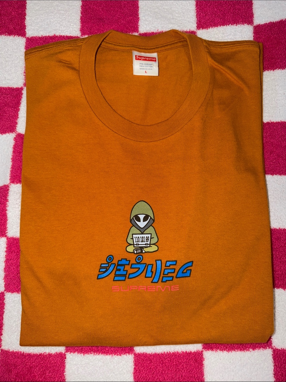 Men’s Lightly Worn Supreme Alien Burnt Orange Tee Size Large